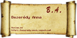 Bezerédy Anna névjegykártya